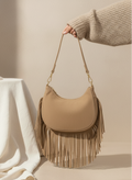 Mood Cocktail – Mini bag (Beige) in camoscio con frange