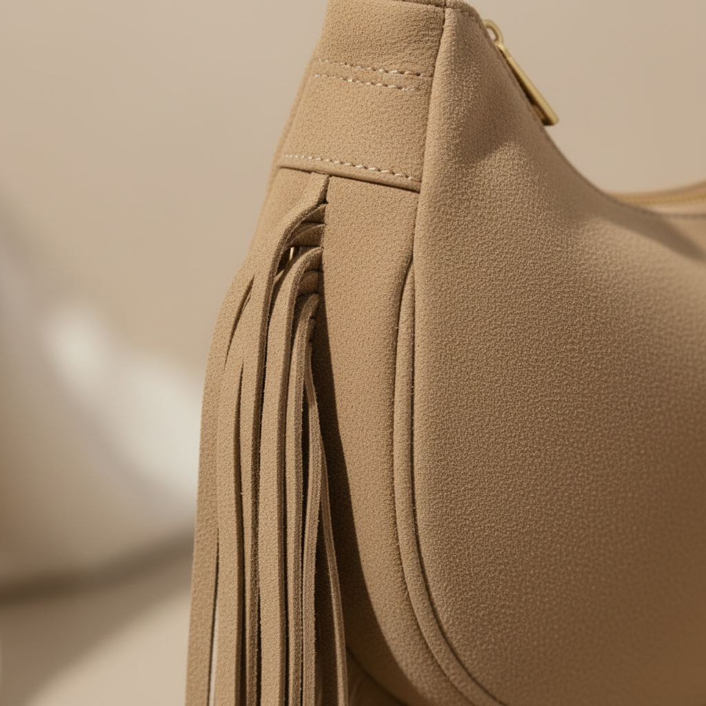 Mood Cocktail – Mini bag (Beige) in camoscio con frange