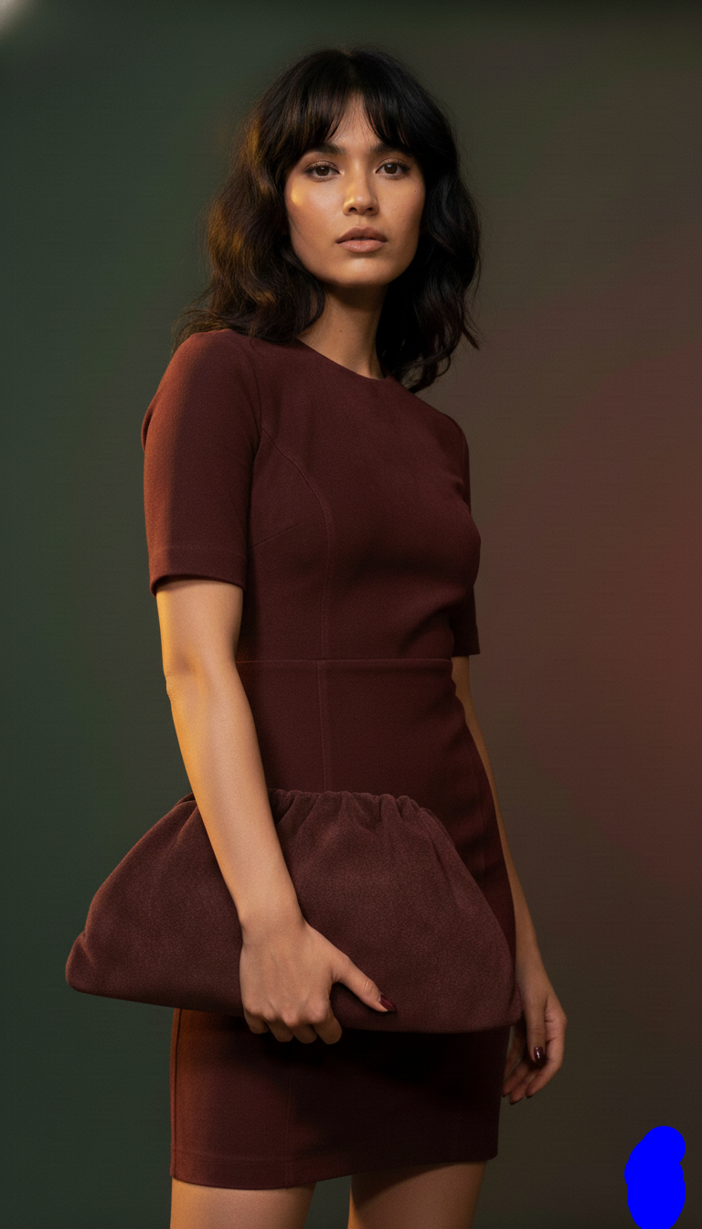 Pochette Corso Como – Maxi clutch (Bordeaux) in suede dal fascino contemporaneo