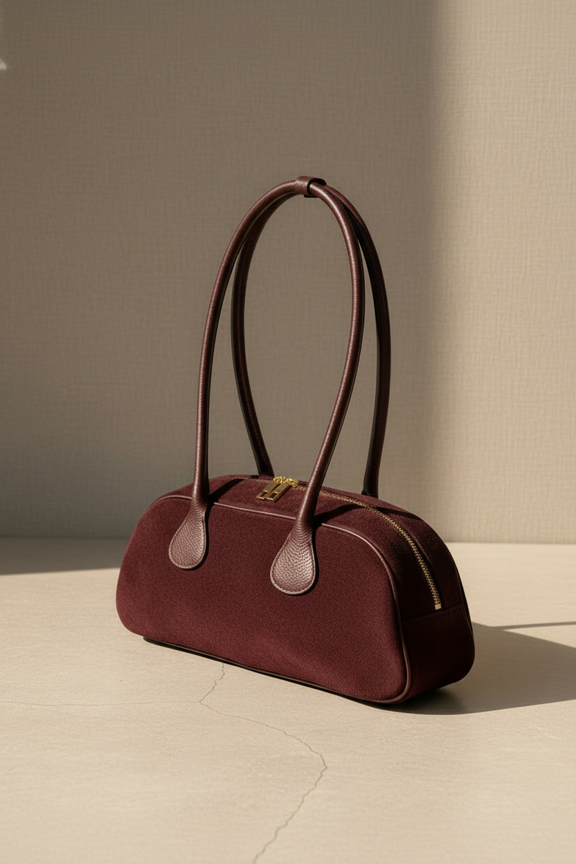 Mood Audace – Shoulder bag (Bordeaux) in pelle e camoscio dal carattere deciso