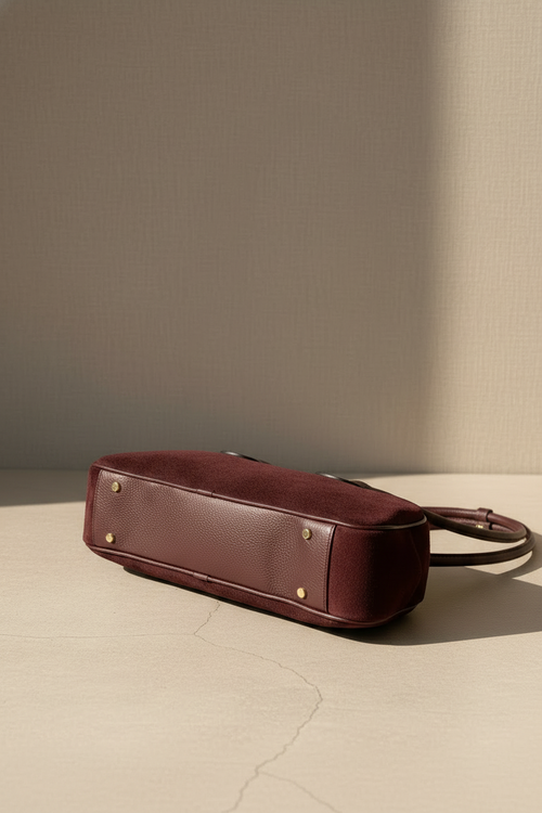 Mood Audace – Shoulder bag (Bordeaux) in pelle e camoscio dal carattere deciso