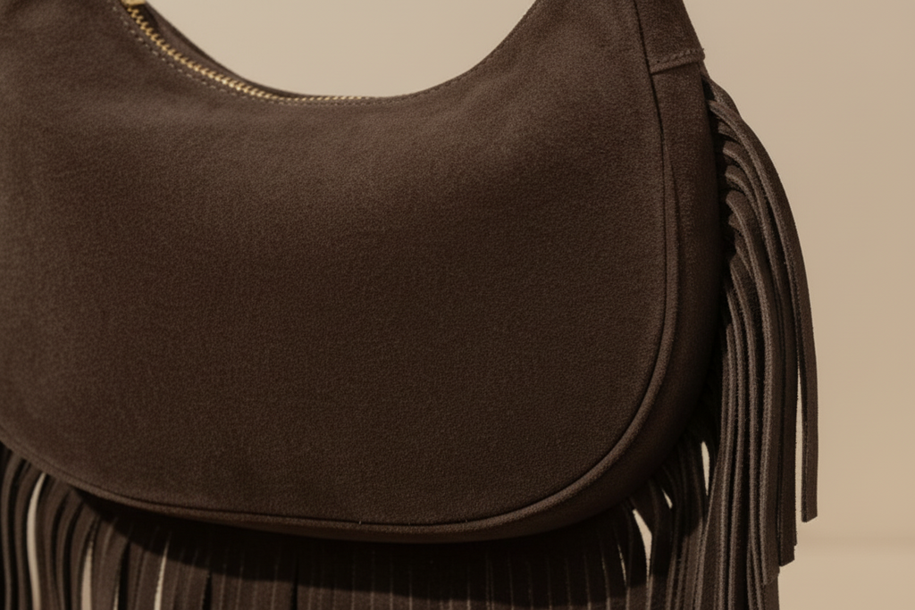 Mood Cocktail – Mini bag (Marrone) in camoscio con frange