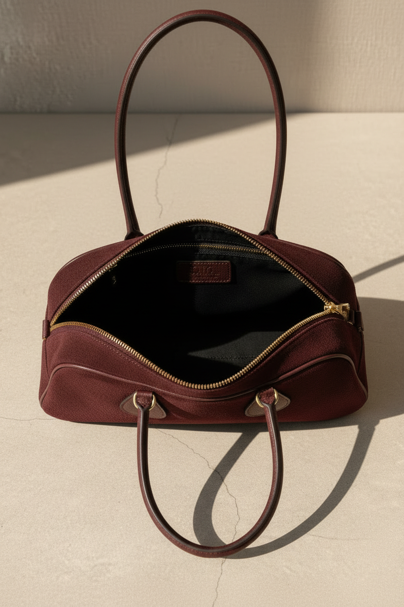 Mood Audace – Shoulder bag (Bordeaux) in pelle e camoscio dal carattere deciso