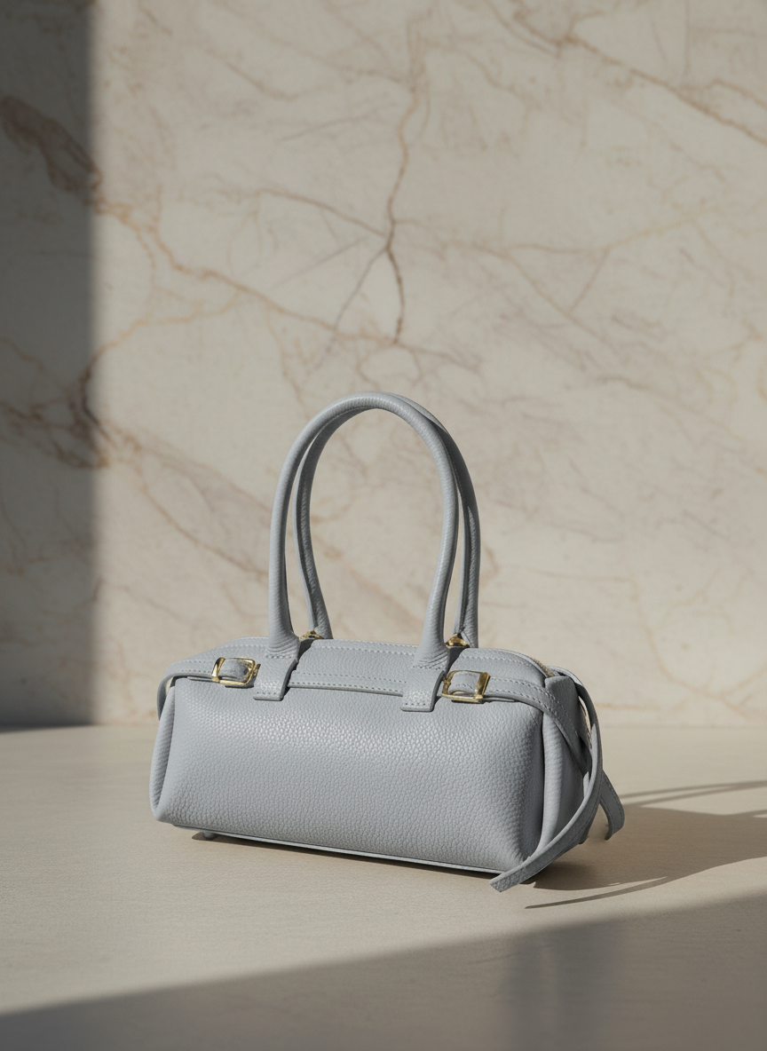 borsa mini bag vera pelle azzurro made in italy