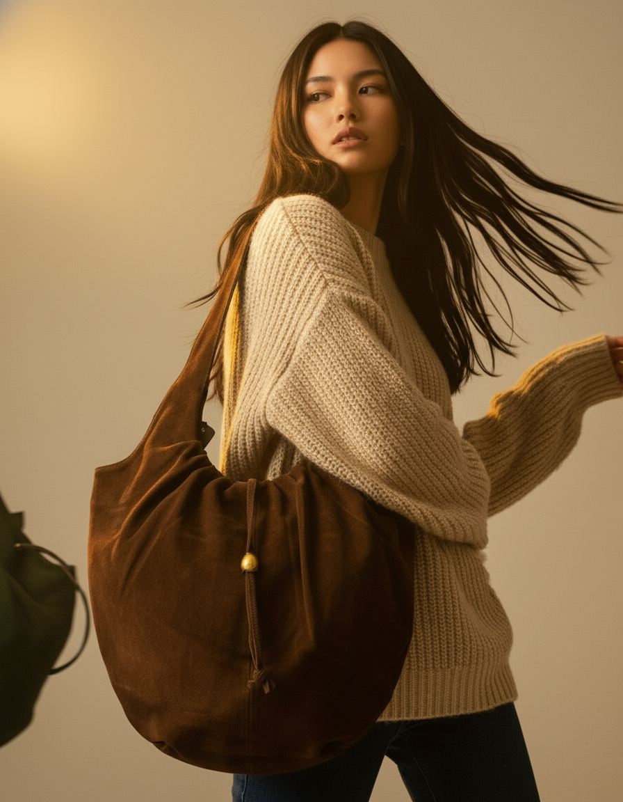 Mood BRERA – Shopper ovale (Marrone) di stile - Made in Italy